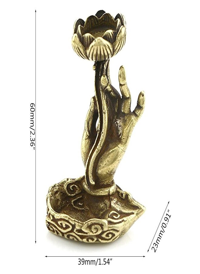 JAGTRADE Incense for Burner Buddha Hand Lotus Backflow Incense Holder Metal ?Censer for Home Bedroom Living Room Decoration, 6x3.9x2.3cm - Image 5